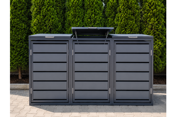 ZABUDOWA ŚMIETNIKOWA 3x120L kolor GRAFIT
